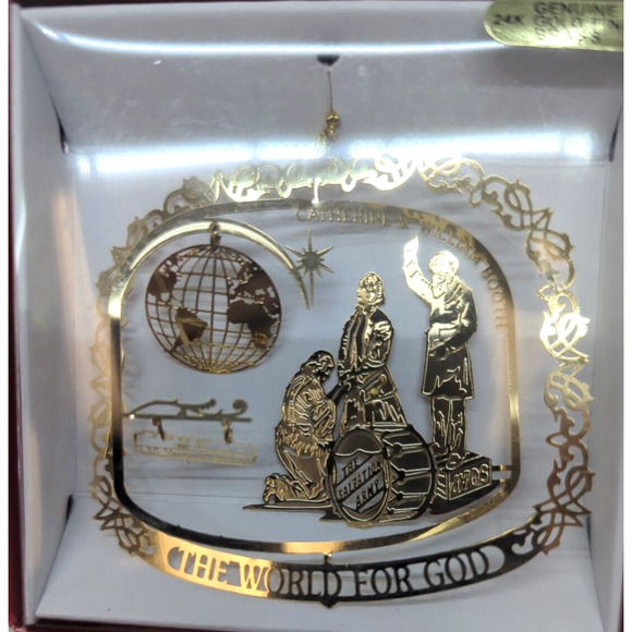 Nations Treasures 24K Gold Flashed Brass "The World For God" Salvation Army - Picture 2 of 4